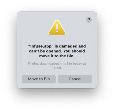 macOS app damaged screenshot